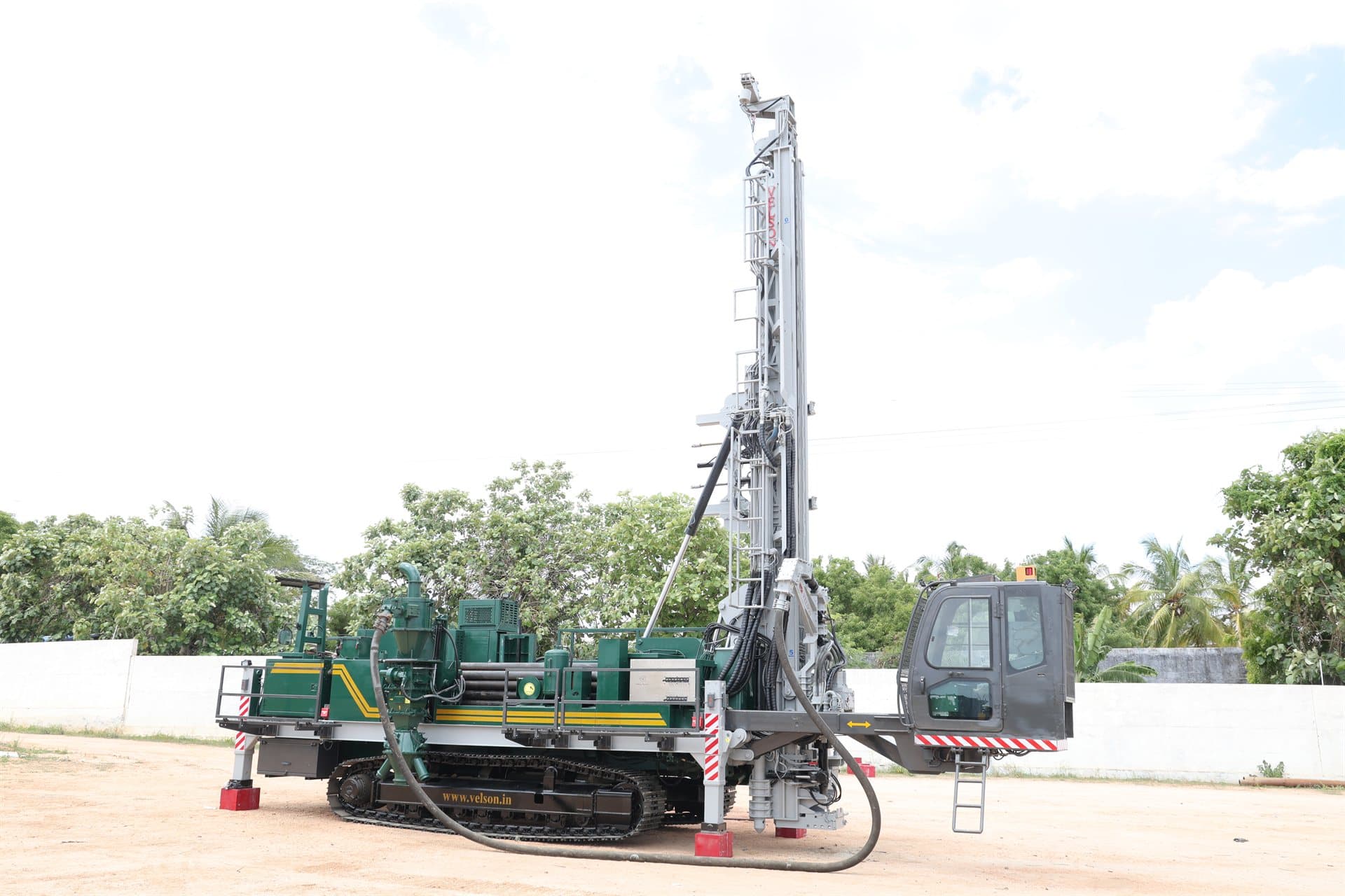 Velson DRC 350 reverse-circulation crawler drill at the plant